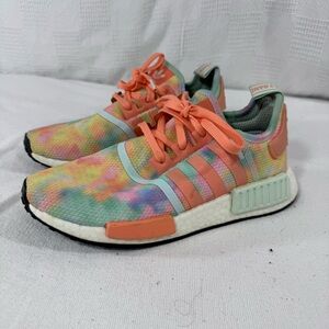 Adidas Boost NMD Sherbet Sneakers Womens Size 8.5 Easter Tie Dye Limited Edition